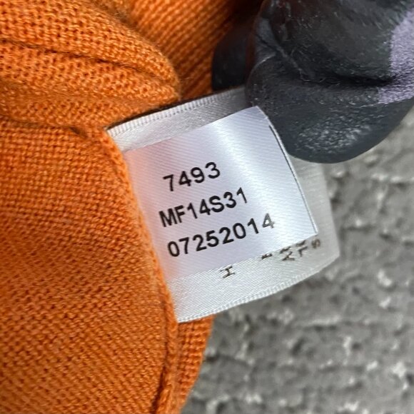 Peter Millar Sweater Men's Medium Orange Extra Fine Merino Wool Knit Golf V Neck - Picture 7 of 10